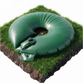 HIRALIY 20-gallon watering bag setup for slow-release irrigation around a young tree