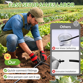 HIRALIY 6-inch emitter spacing for precise irrigation coverage.