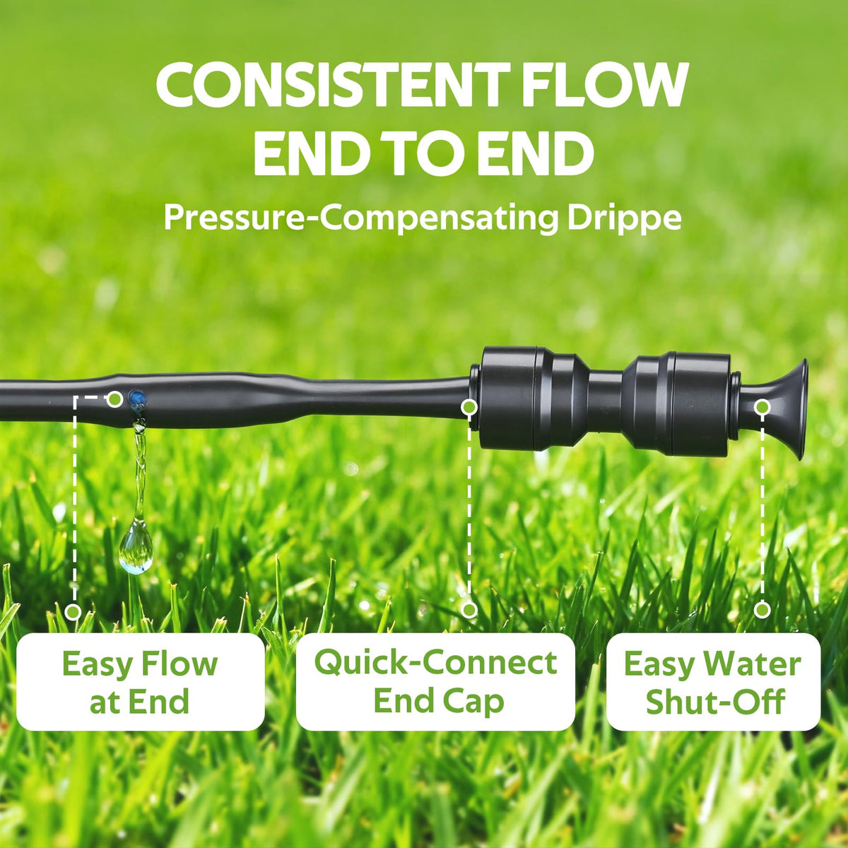 HIRALIY built-in 0.5 GPH drippers deliver efficient watering.