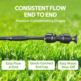 HIRALIY built-in 0.5 GPH drippers deliver efficient watering.