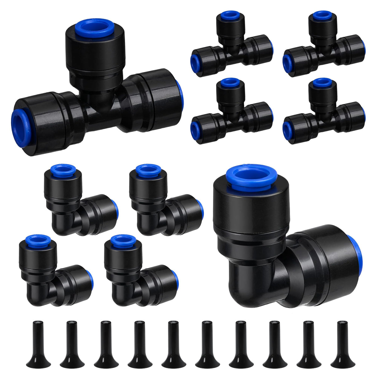 HIRALIY quick-connect tees for 1/4in tubing, easy irrigation assembly.