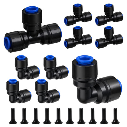 HIRALIY quick-connect tees for 1/4in tubing, easy irrigation assembly.