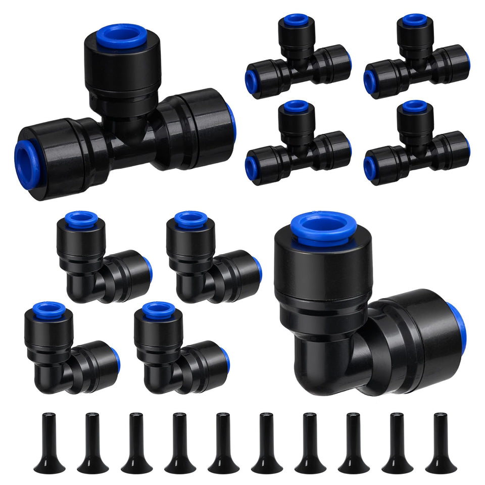 HIRALIY quick-connect tees for 1/4in tubing, easy irrigation assembly.