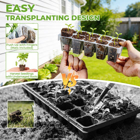 HIRALIY transplant mats close-up showing seedling transfer ease.