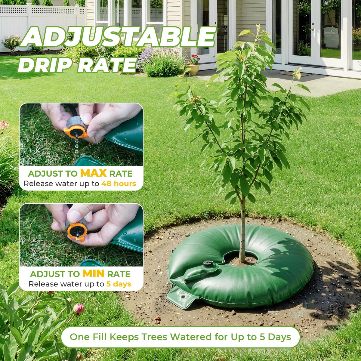 HIRALIY watering bag fill opening enabling easy hose filling