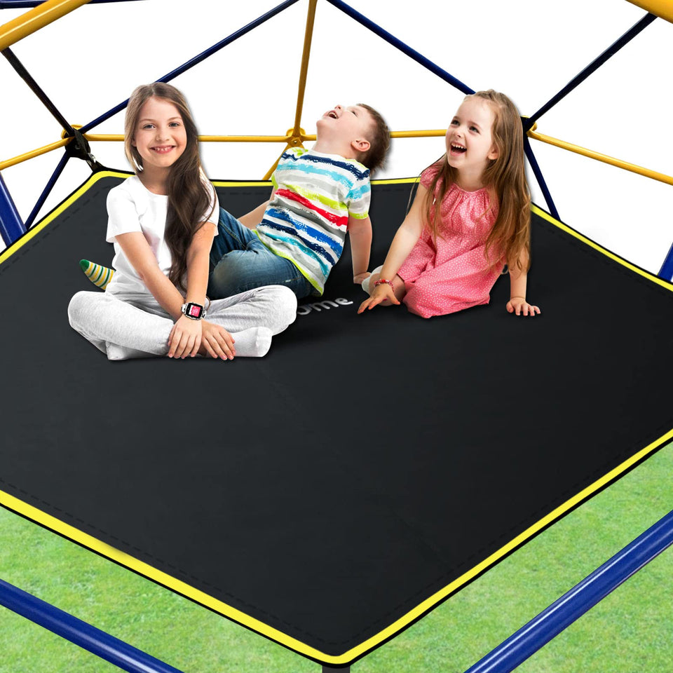Hisecome Climber Dome Hammock attached to dome rails for a sturdy post-climb rest.