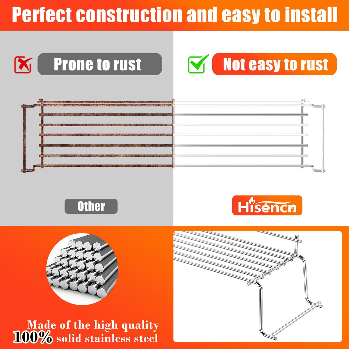Stainless steel build delivers durability and easy cleaning.