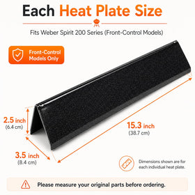 Hisencn 7635 flavorizer bar with precise dimensions for Weber GS4 compatibility