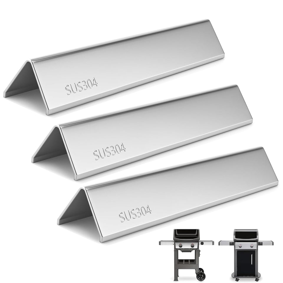 Hisencn 7635 flavorizer bar front view showing precise Weber Spirit fit and even heat
