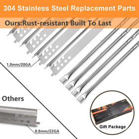 Hisencn adjustable crossover tubes optimize heat distribution on Char-Broil 6-burner setups.