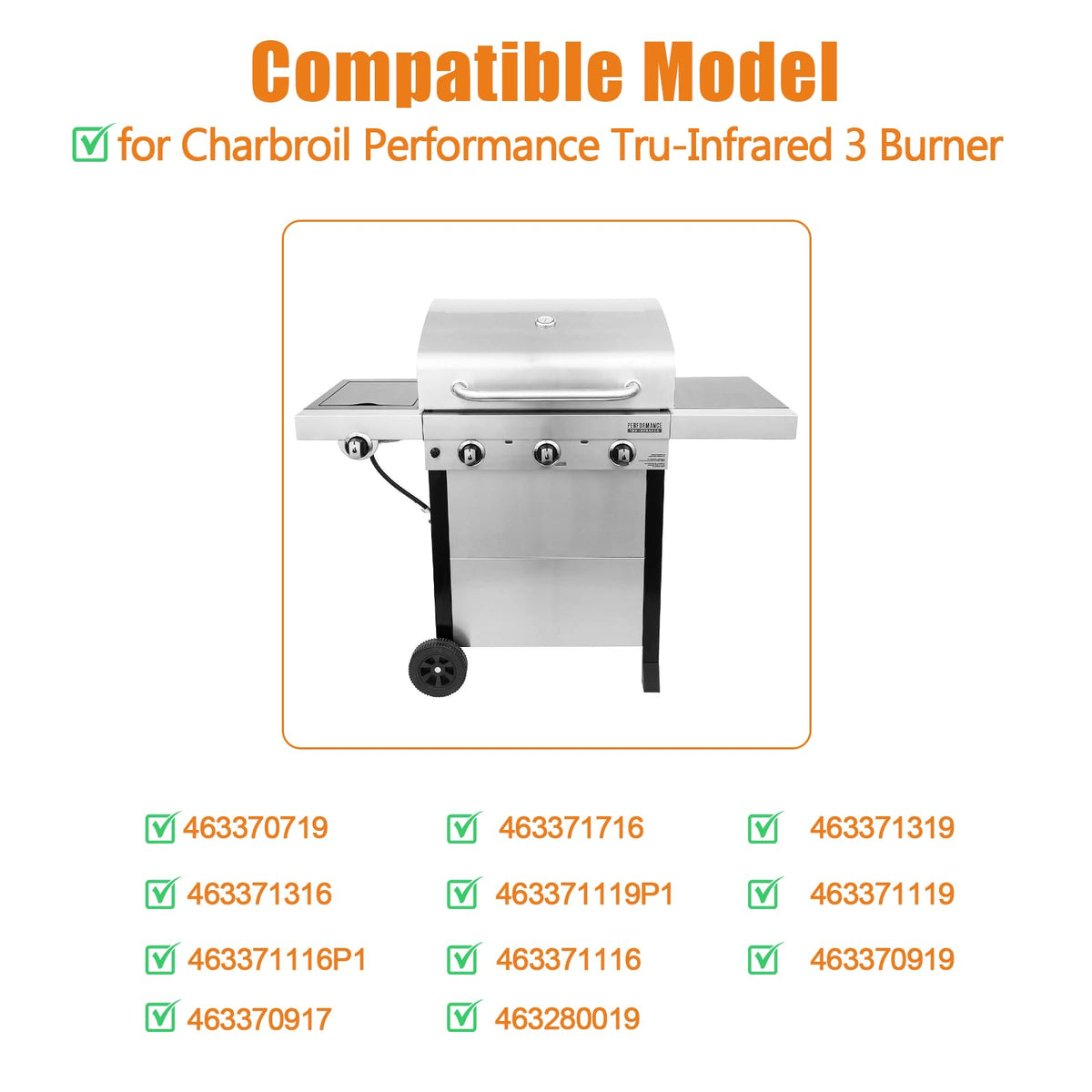 Hisencn emitter plates compatible with Char-Broil G460-0500-W1 models.