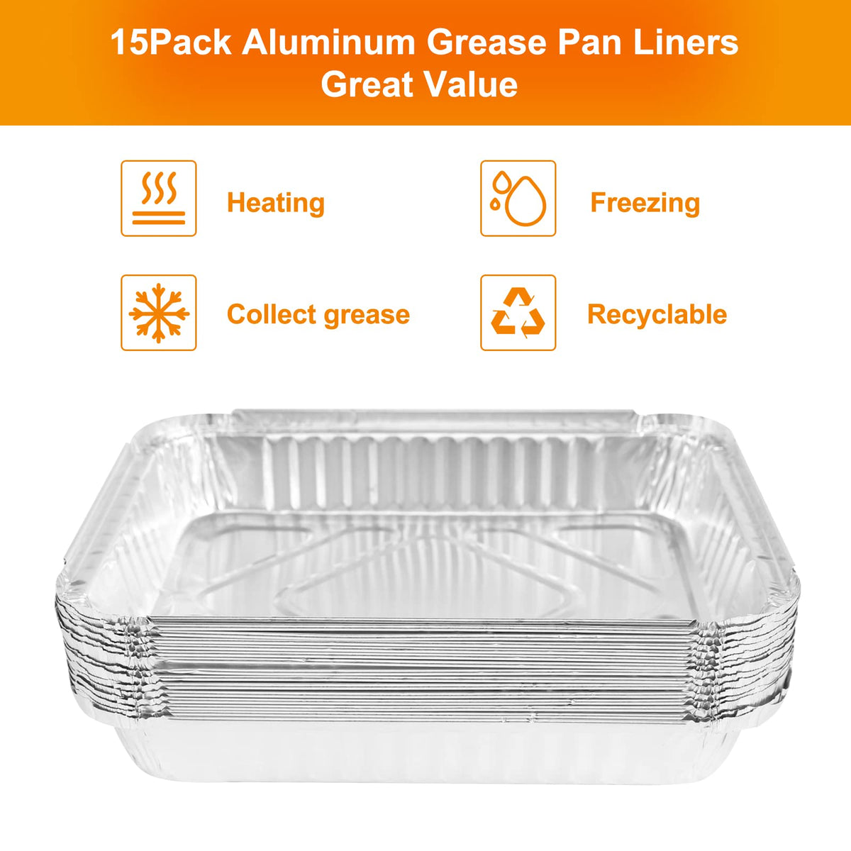 Hisencn durable metal catch pan provides sturdy grease collection.