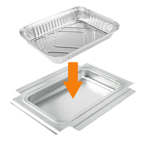 Hisencn foil liner insert reduces frequent pan scrubbing.