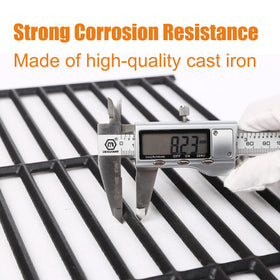 Hisencn grill grate close-up with seasoned finish