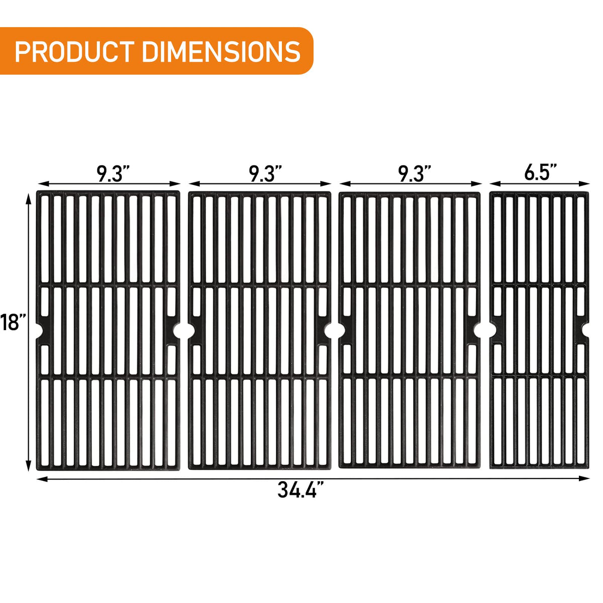 Hisencn Char-Broil 18-inch grate set improving heat retention and durability