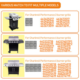 Hisencn 18-inch Char-Broil grate pair supporting even cooking across burners