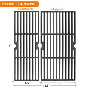 Hisencn cast-iron grill grates with durable matte finish