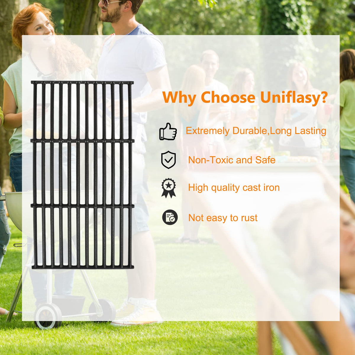 Hisencn cast iron grates deliver durable, long-lasting grilling performance.