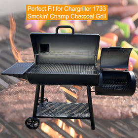 Hisencn Char-Griller 1722 closeup highlights durable cast iron performance.