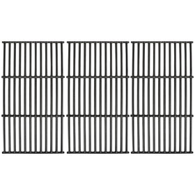 Hisencn Char-Griller 1733 side view grates show sturdy cast iron for even searing.