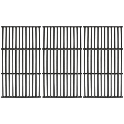 Hisencn Char-Griller 1733 side view grates show sturdy cast iron for even searing.