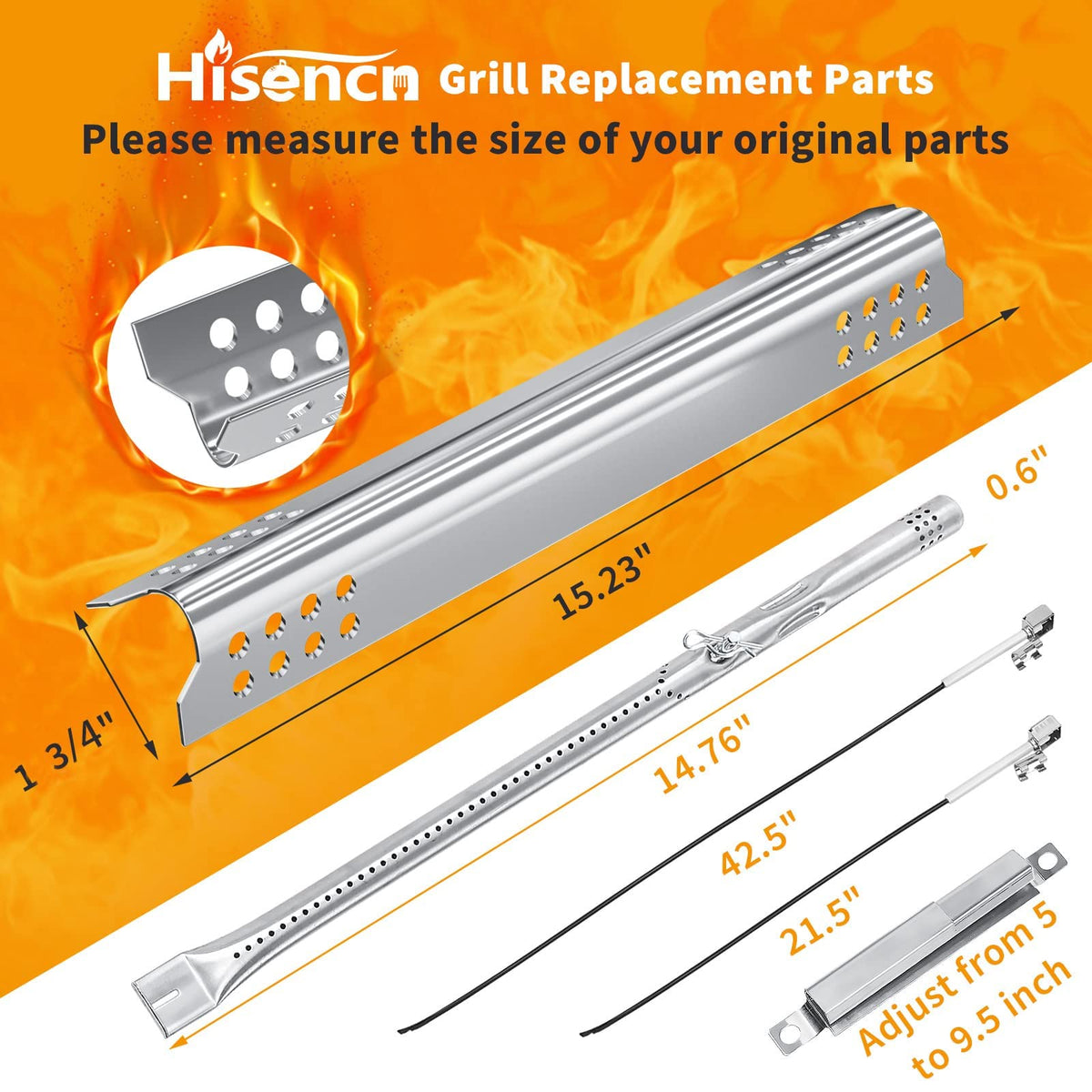 Hisencn heat plate for Charbroil Tru-Infrared supports reliable cooking and easy cleaning.