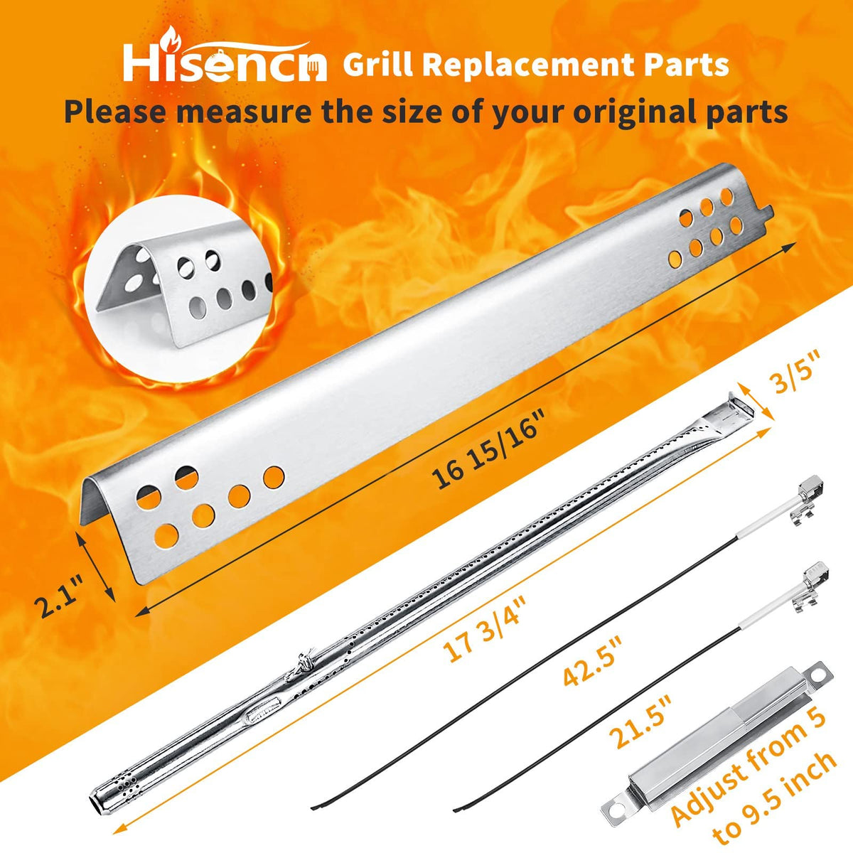 Hisencn heat plates for Char-Broil Performance provide even cooking heat.