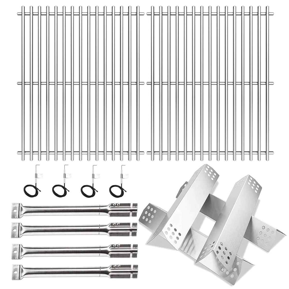 Hisencn Master Forge burner assembly in stainless steel for durable, even heat.