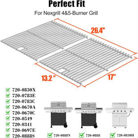 Hisencn Nexgrill large cooking grid; 17x26-5 inch coverage for bigger grills.
