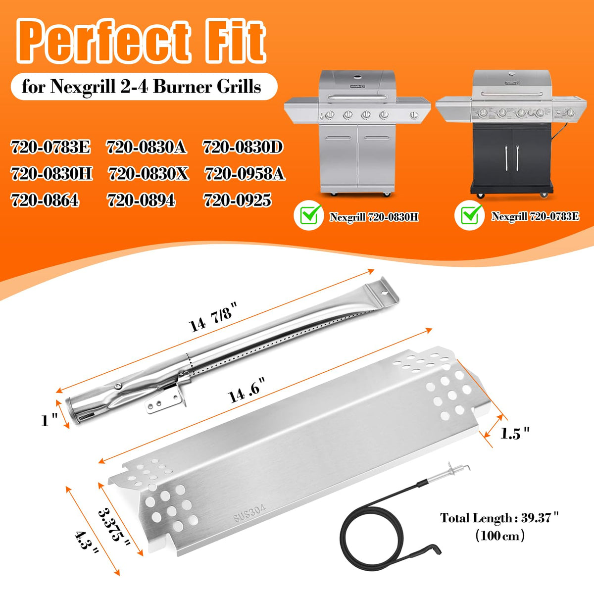 Hisencn Nexgrill heat plates 4-pack protect grill heat and prevent warping
