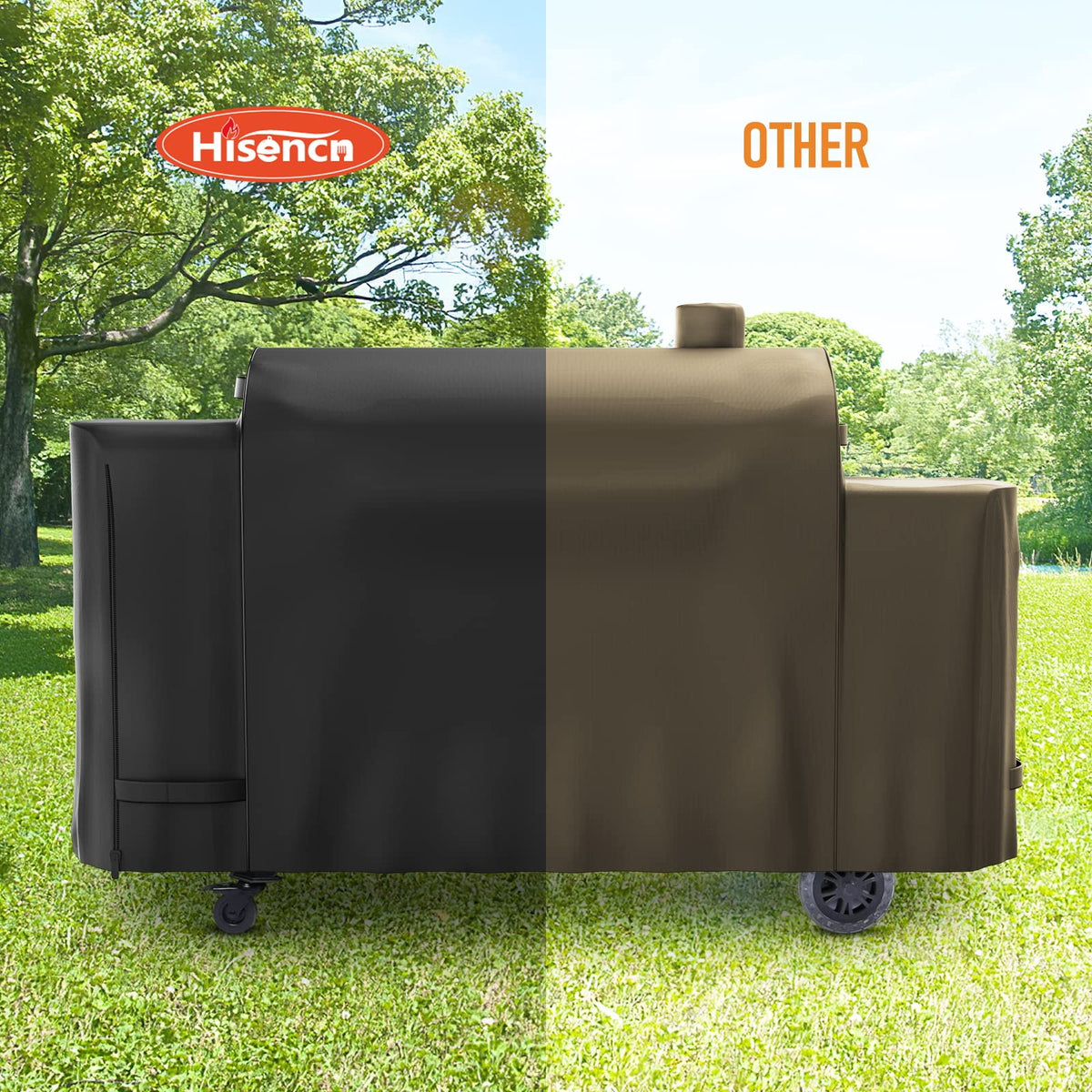Hisencn Pit Boss Pro cover easy-clean design cleans quickly with a wipe.