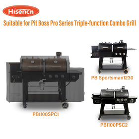 Hisencn Pit Boss Pro cover stitching detail reinforces durability for long-term outdoor use.