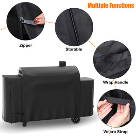 Hisencn Pit Boss Pro cover waterproof fabric resists rain and snow to protect components.