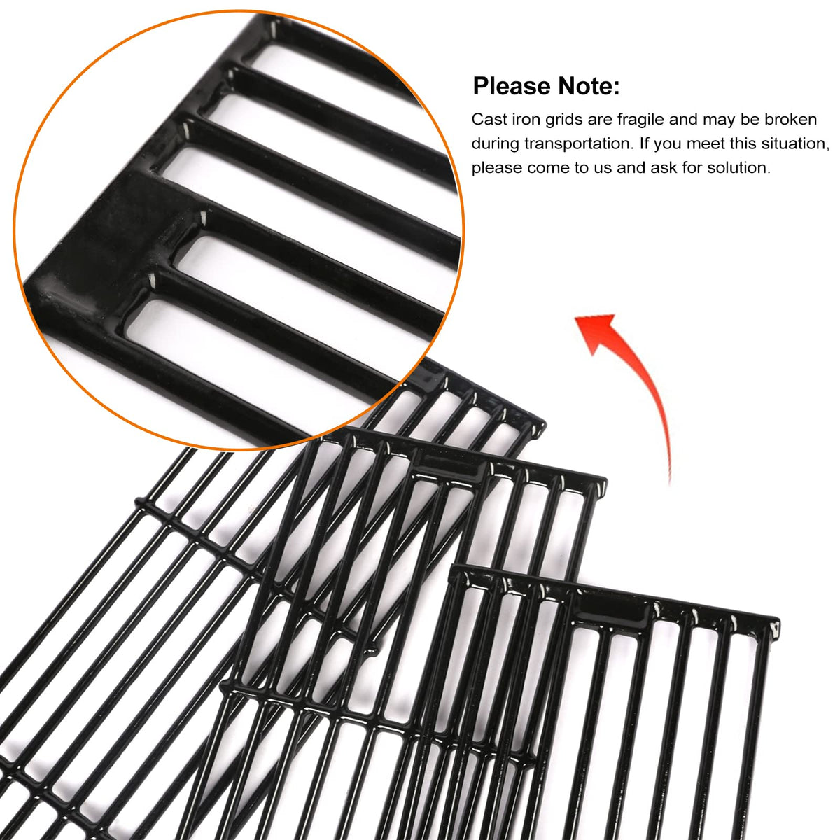 Easy-to-clean Hisencn cast iron grates after grilling with simple wipe-down