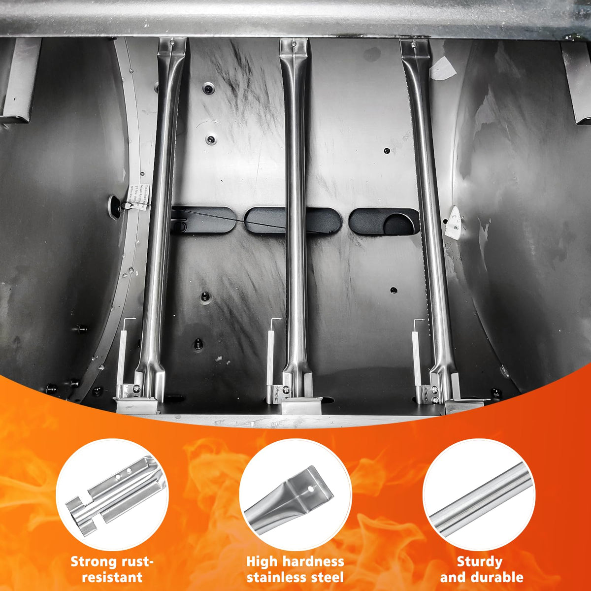 Hisencn porcelain steel heat tent 3pc protects burners and improves heat spread