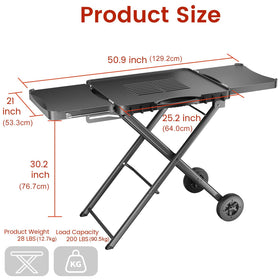 Hisencn expandable work surface doubles as a prep station or serving table.