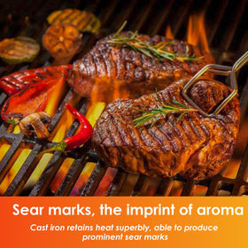 Two-piece design ensures even heat across the 15 inch surface