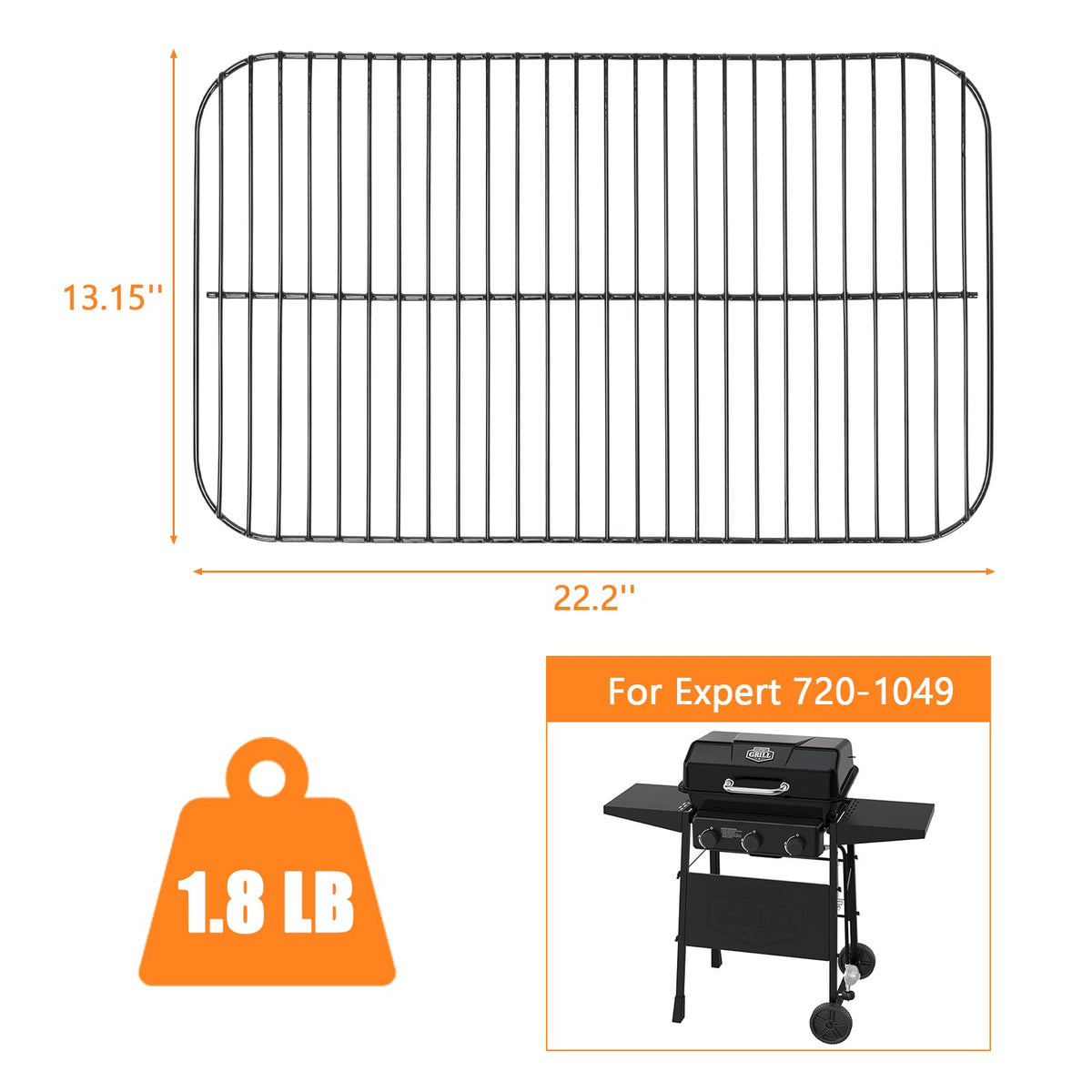 Hisencn Walmart Expert 720-1049 grid top view showing fit and size