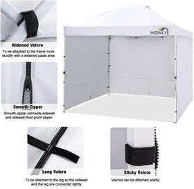 Hisinly sidewall with Velcro fasteners is quick to install.