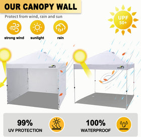 Hisinly UV-blocking sidewall keeps sun rays at bay for booths.