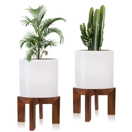 Hismocal wood plant stand 2-pack for sturdy indoor use with large pots