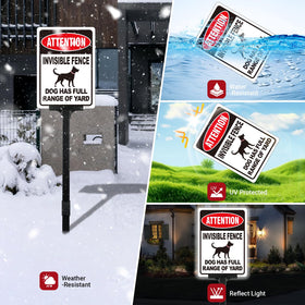 HISVISION UV-protected dog yard sign maintains color and legibility in sun.