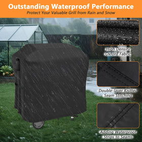 Hiticover weatherproof outdoor grill cover protecting against sun and dust.