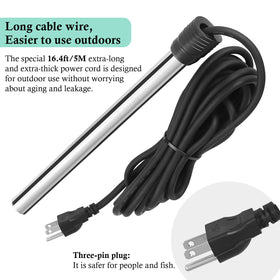 HITOP pond heater with 16.4 ft cable for flexible outdoor installation.