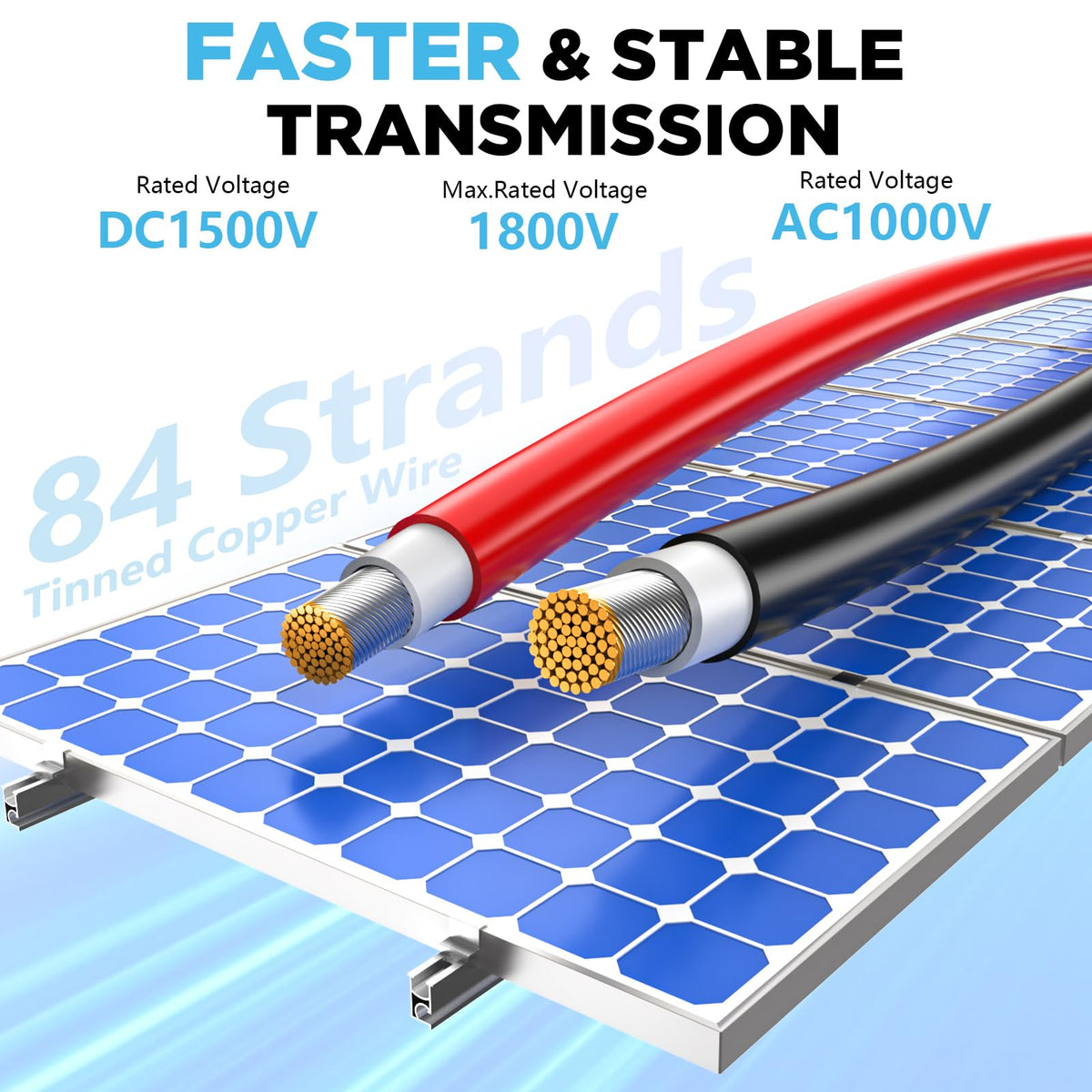 Hiutgowt DC-1800V rated solar wire suitable for PV systems