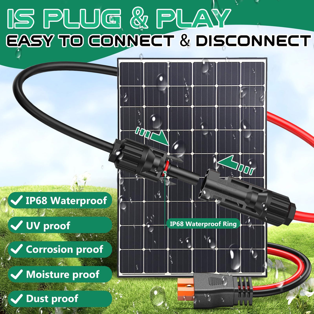 Hiutgowt solar cable shown for easy storage and organized setups.