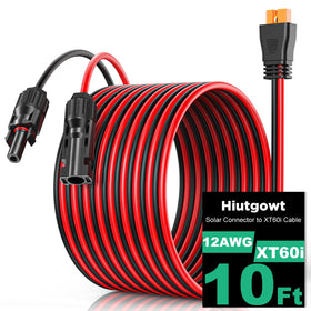 Hiutgowt XT60i solar cable end connector with anti-reverse protection for safe setup.