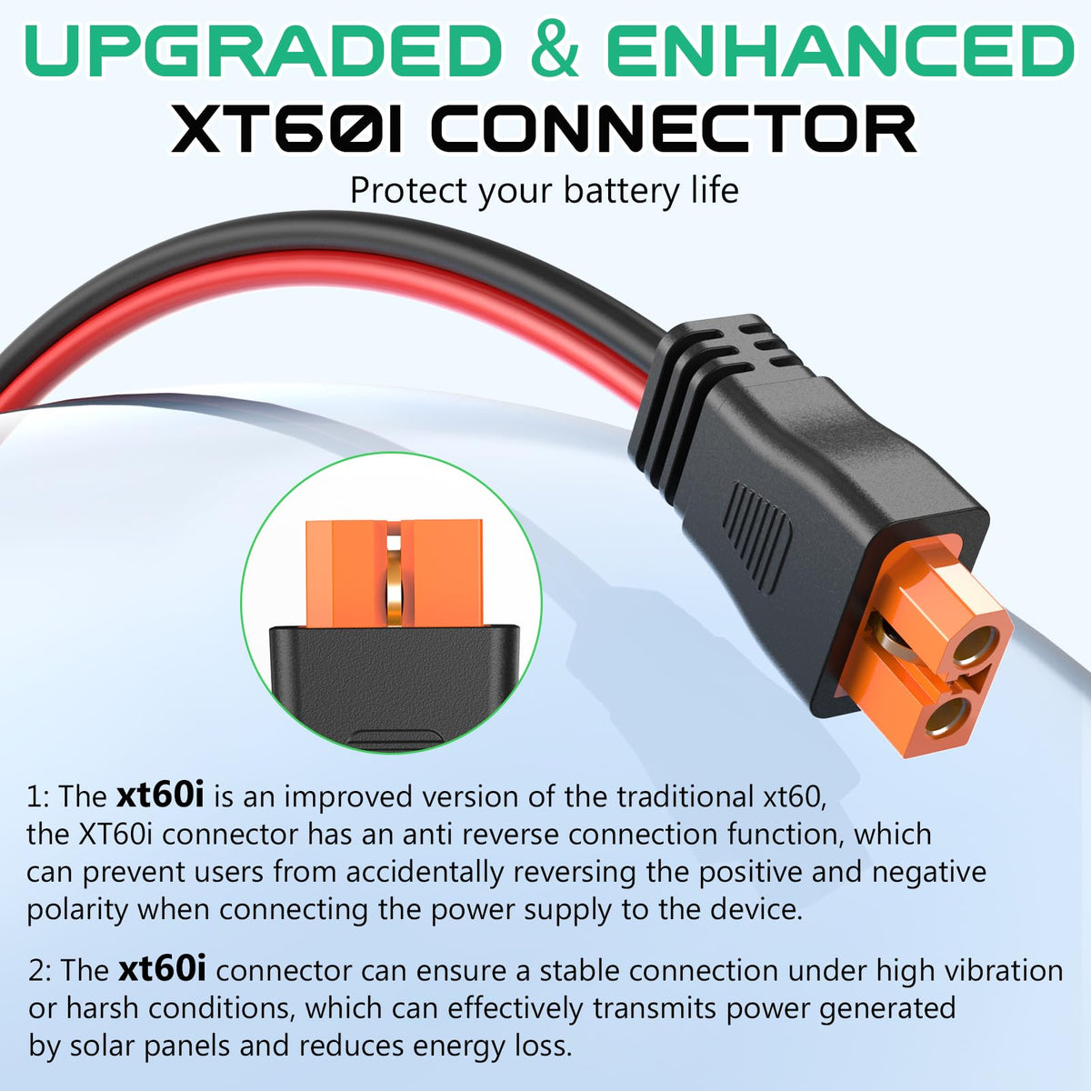 Hiutgowt XT60i solar cable with XLPE jacket offering high-temperature and UV resistance.