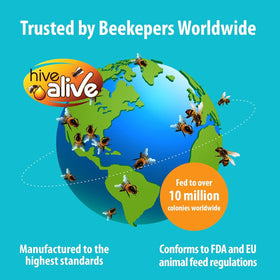 HIVE ALIVE feeding solution promotes larger colony sizes during peak season.