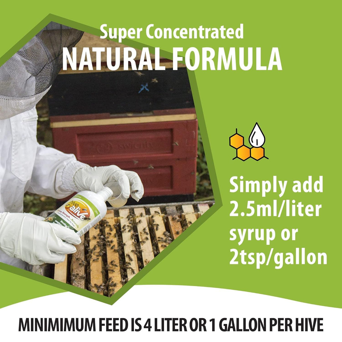 HIVE ALIVE thymol lemongrass oil blend supports hygiene and vitality.